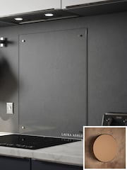 Laura Ashley Clear with Copper Glass Splashback 90x75cm - Image 1 of 6