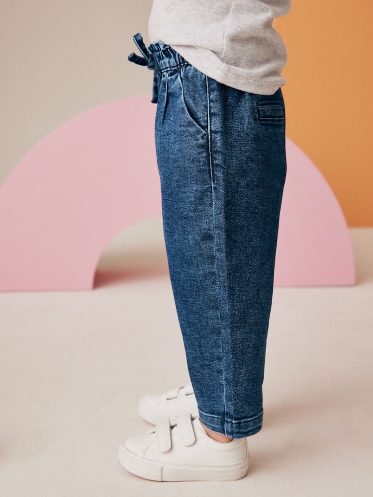 Jean Denim Pour Fille 2-3 Ans NEXT - Taille Réglable, Bouton Diamanté Et Détail Chat - Neuf Avec étiquettes