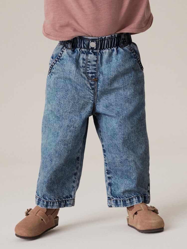 Denim 100% Cotton Wide Leg Jeans (3mths-7yrs) - Image 1 of 4