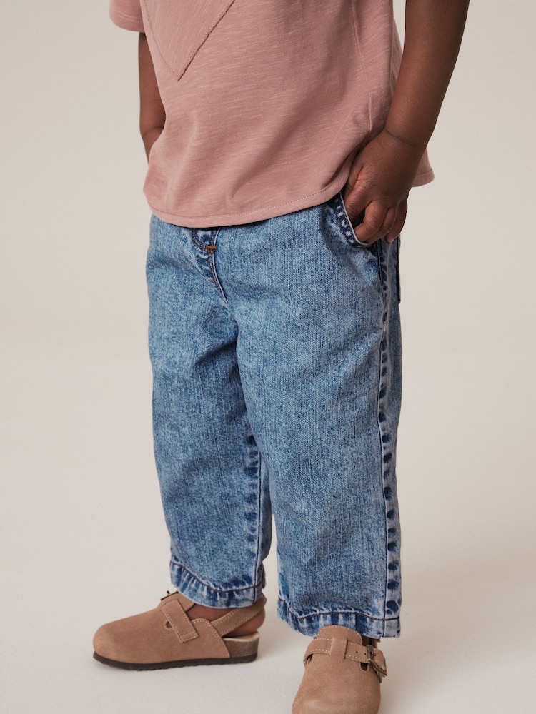 Denim 100% Cotton Wide Leg Jeans (3mths-7yrs) - Image 4 of 4