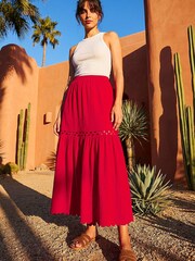 Roman Scallop Trim Midi Skirt - Imagen 1 de 4