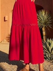 Roman Scallop Trim Midi Skirt - Imagen 2 de 4