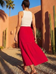 Roman Scallop Trim Midi Skirt - Imagen 3 de 4