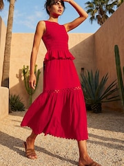 Roman Scallop Trim Midi Skirt - Imagen 4 de 4