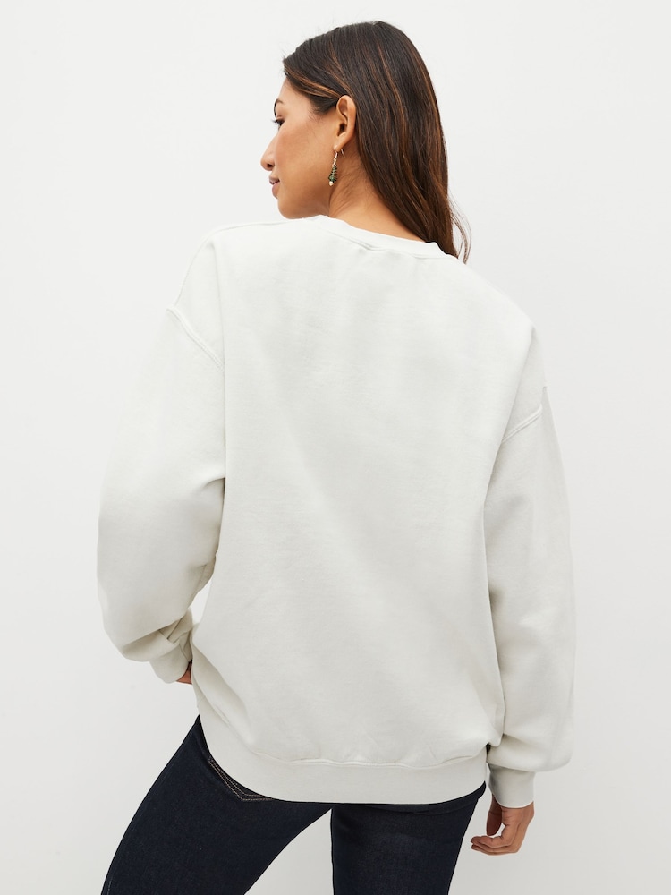 Ecru Graphic Christmas Sweatshirt - Image 3 of 5