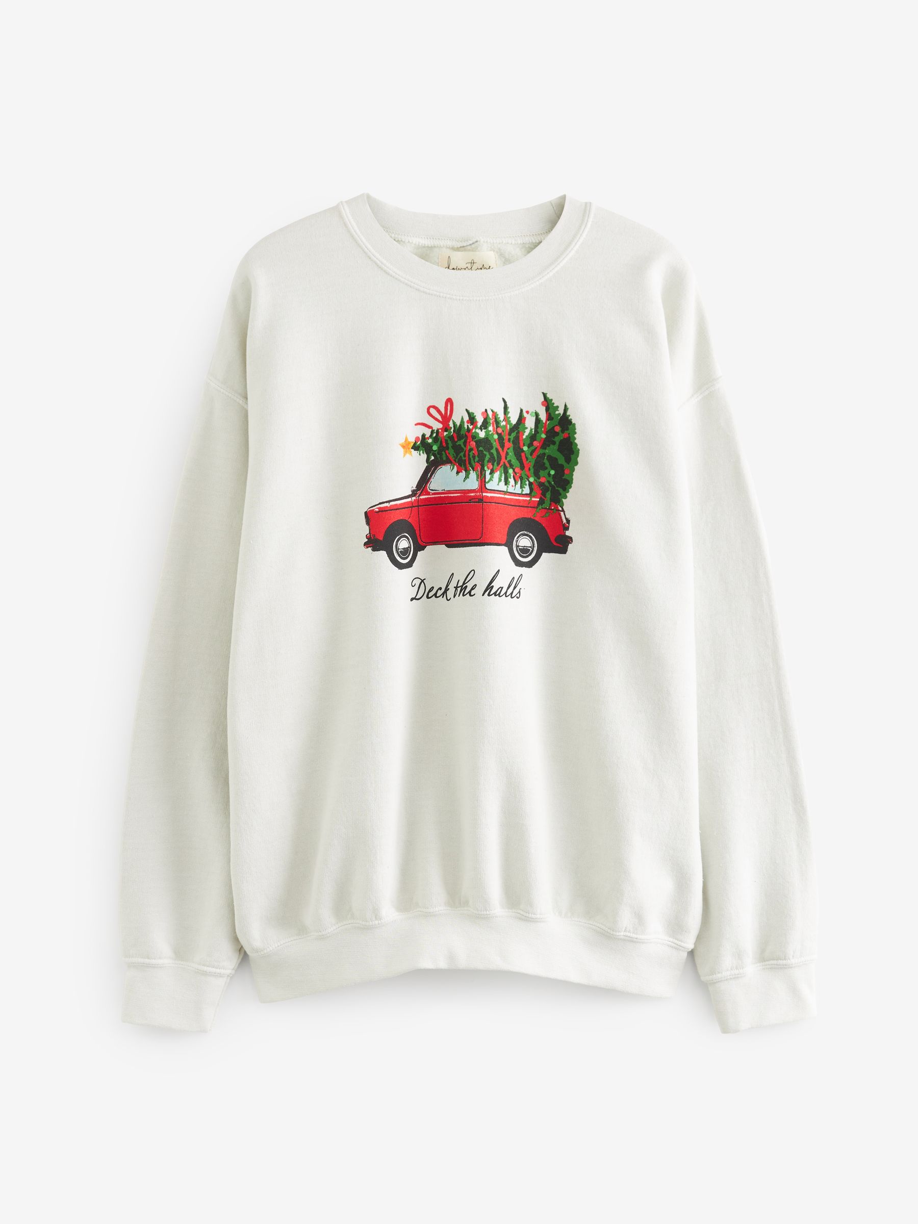 Buy Ecru Graphic Christmas Sweatshirt from Next Luxembourg