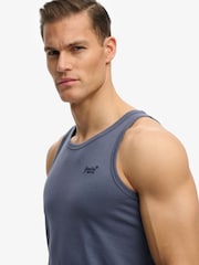 SUPERDRY Blue Unbrushed Essential Logo Vest - Image 3 of 8