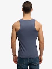 SUPERDRY Blue Unbrushed Essential Logo Vest - Image 5 of 8