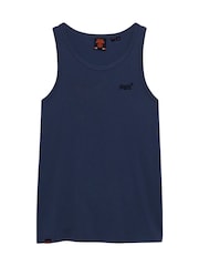 SUPERDRY Blue Unbrushed Essential Logo Vest - Image 7 of 8