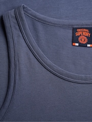 SUPERDRY Blue Unbrushed Essential Logo Vest - Image 8 of 8