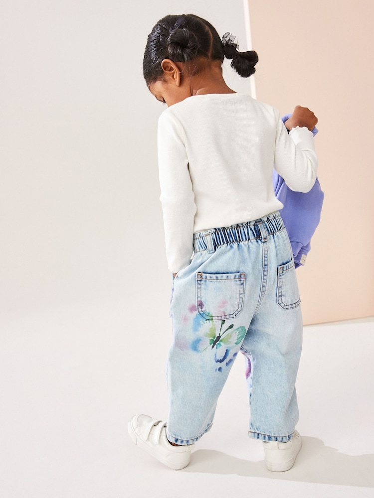 Denim 100% Cotton Butterfly Print Jeans (3mths-6yrs) - Image 3 of 4