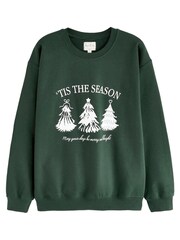 Green Graphic Christmas Sweatshirt - Image 5 of 5