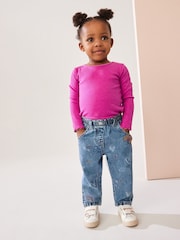 Denim Heart and Rainbow Print 100% Cotton Jeans (3mths-7yrs) - Image 2 of 8