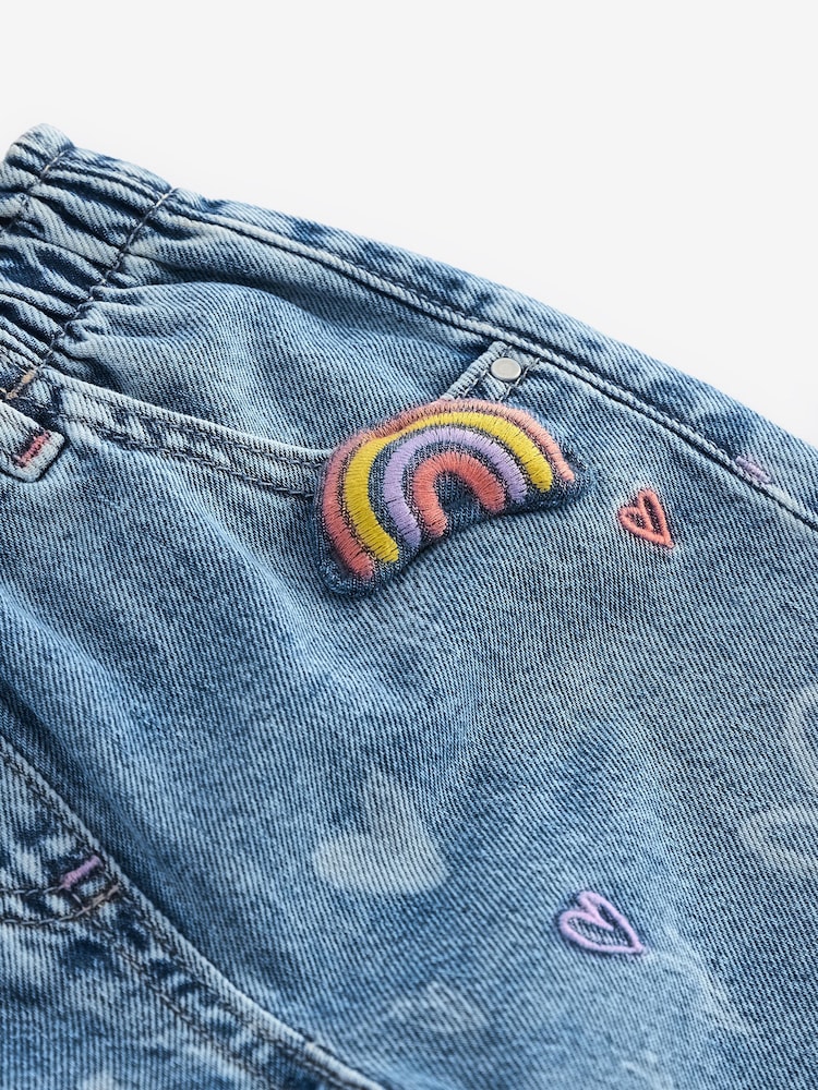 Denim Heart and Rainbow Print 100% Cotton Jeans (3mths-7yrs) - Image 7 of 8