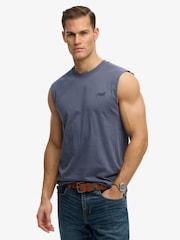 SUPERDRY Blue Essential Logo Tank Top - Image 1 of 7