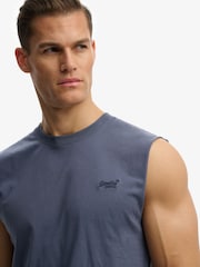 SUPERDRY Blue Essential Logo Tank Top - Image 4 of 7