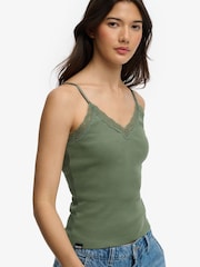 SUPERDRY Green Essential Lace Trim Camisole - Image 2 of 7