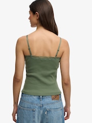 SUPERDRY Green Essential Lace Trim Camisole - Image 3 of 7