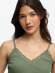 SUPERDRY Green Essential Lace Trim Camisole - Image 5 of 7