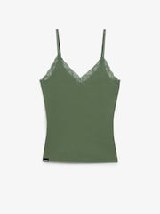 SUPERDRY Green Essential Lace Trim Camisole - Image 6 of 7