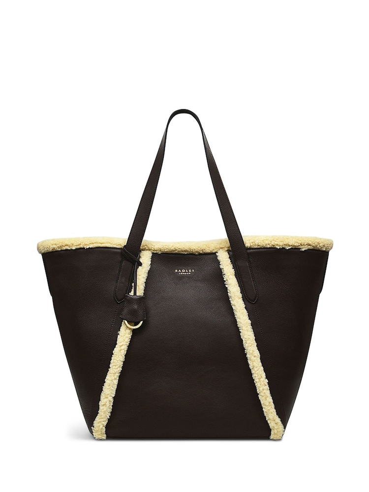 Radley London Park Place - Shearling Large Open-Top Brown Tote Bag - Image 1 of 5