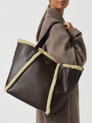 Radley London Park Place - Shearling Large Open-Top Brown Tote Bag - Image 4 of 5