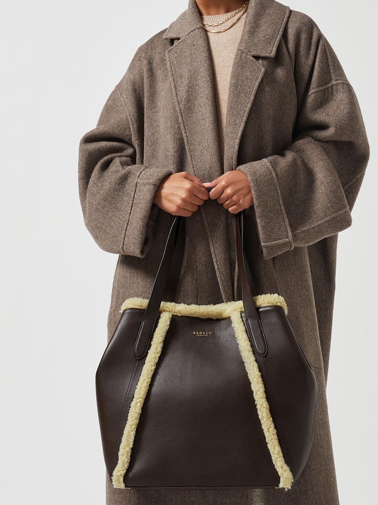 Radley London Park Place - Shearling Large Open-Top Brown Tote Bag - Image 5 of 5