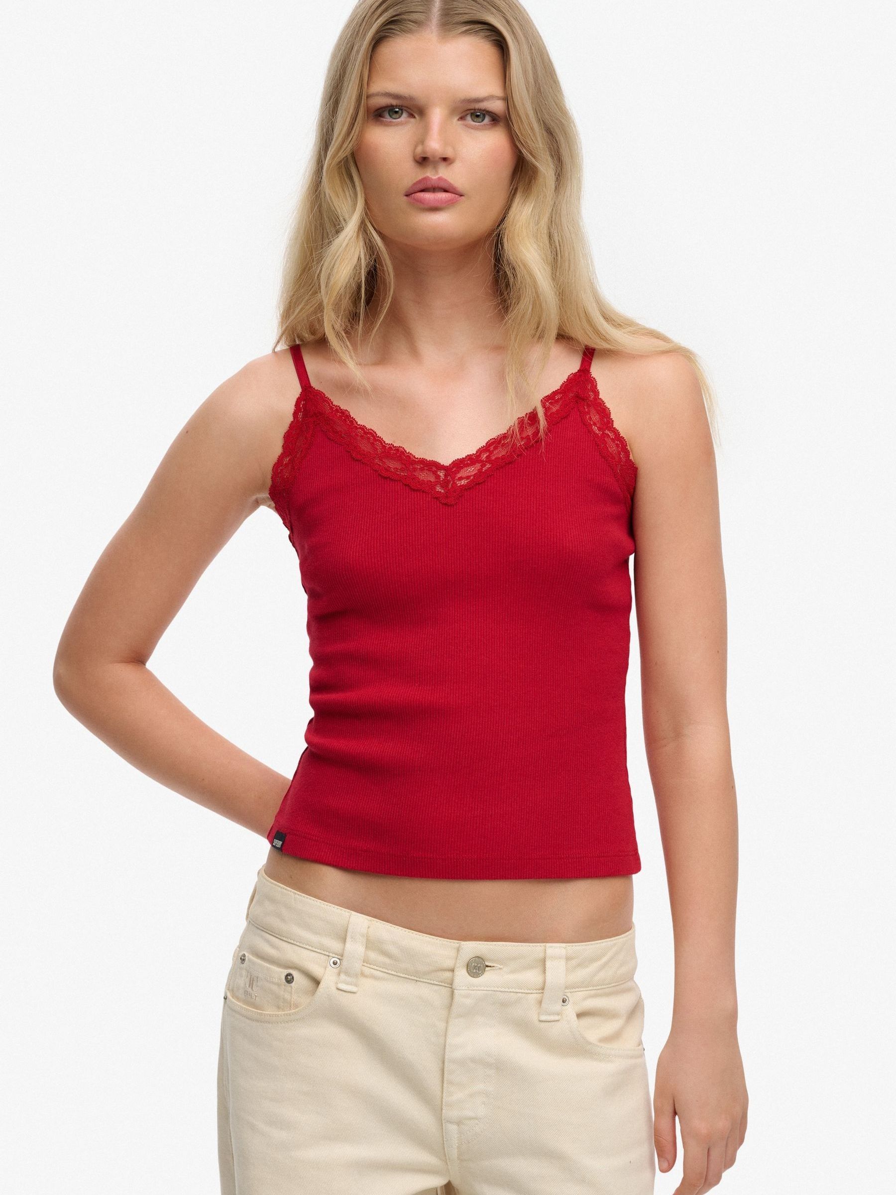 Buy Superdry Red Essential Lace Trim Camisole from Next USA