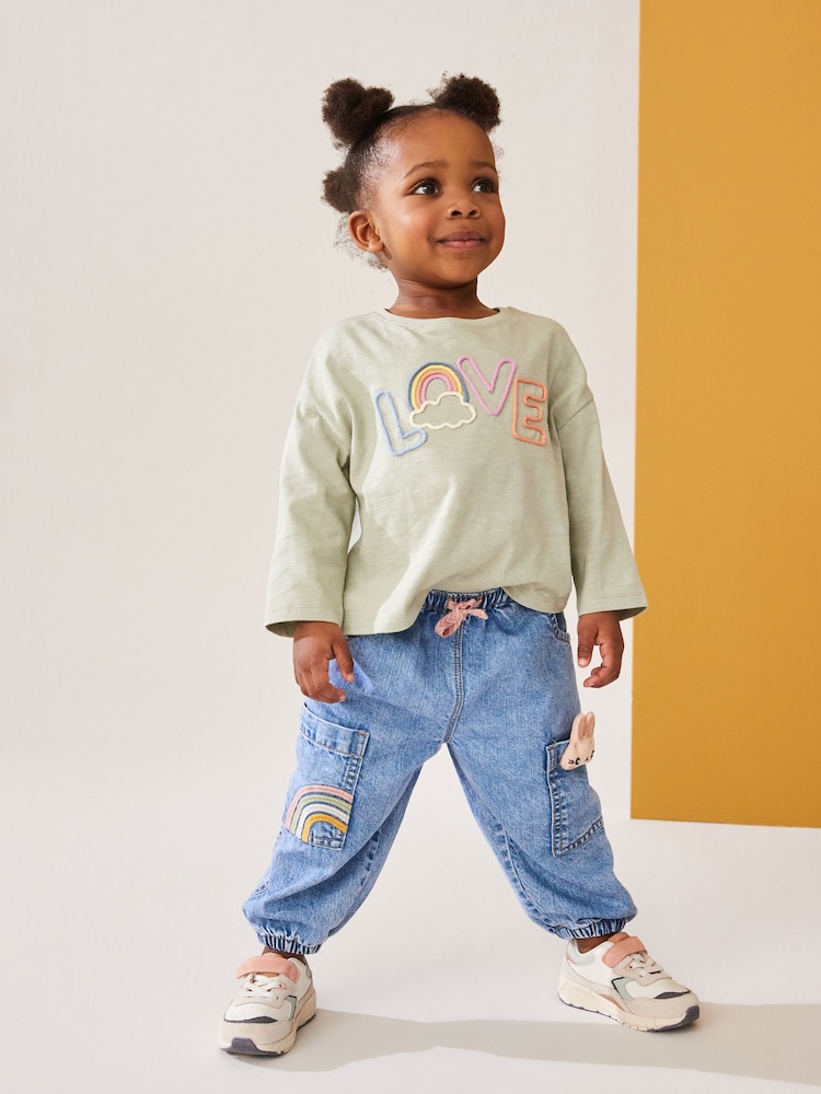Denim Character Denim 100% Cotton Cargo Trousers (3mths-7yrs) - Image 1 of 8