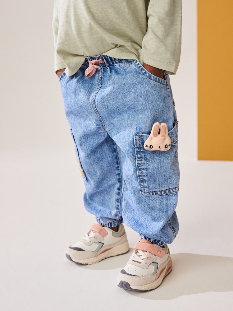 Denim Character Denim 100% Cotton Cargo Trousers (3mths-7yrs) - Image 2 of 8