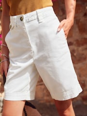 White Chino Knee Length Shorts - Image 2 of 6