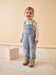 Denim - Latzhose mit Blumenmuster aus 100 % Baumwolle (3 Monate – 7 Jahre) - Bild 1 von 8