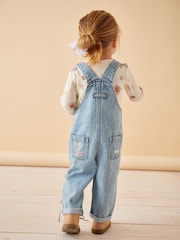 Denim - Latzhose mit Blumenmuster aus 100 % Baumwolle (3 Monate – 7 Jahre) - Bild 3 von 8
