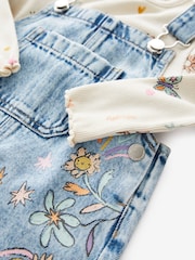 Denim - Latzhose mit Blumenmuster aus 100 % Baumwolle (3 Monate – 7 Jahre) - Bild 8 von 8