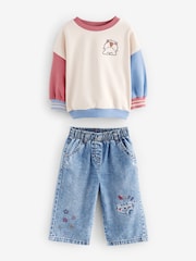 Denim 100% Cotton Sweatshirt and Jeans Set (3mths-7yrs) - Image 6 of 9