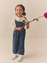 Denim 100% Cotton Blouse And Dungarees Set (3mths-7yrs) - Image 1 of 8