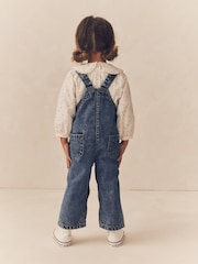 Denim 100% Cotton Blouse And Dungarees Set (3mths-7yrs) - Image 2 of 8