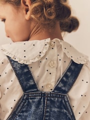 Denim 100% Cotton Blouse And Dungarees Set (3mths-7yrs) - Image 3 of 8