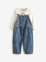 Denim 100% Cotton Blouse And Dungarees Set (3mths-7yrs) - Image 4 of 8