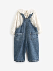 Denim 100% Cotton Blouse And Dungarees Set (3mths-7yrs) - Image 5 of 8