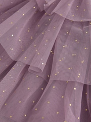 Lilac Purple Bear Long Sleeve Ribbed Mesh Dress (3mths-7yrs) - Image 3 of 4