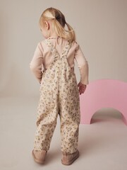 Pink 100% Cotton Floral Dungaree & T-Shirt Set (3mths-7yrs) - Image 3 of 8