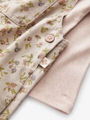 Pink 100% Cotton Floral Dungaree & T-Shirt Set (3mths-7yrs) - Image 8 of 8