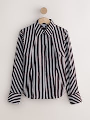 White/Choclate Stripe - Πουκάμισα με μακριά μανίκια, εφαρμοστά και ελαστικά, σετ 2 - Εικόνα 7 του 9