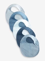 Blue Baby 100% Cotton Bibs 5 Pack - Image 1 of 8