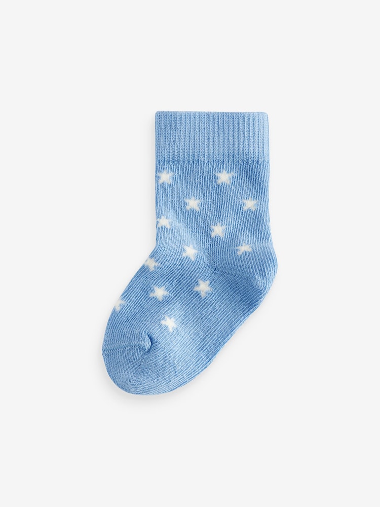 Blue/White 7 Pack Baby Socks (0mths-2yrs) - Image 2 of 8