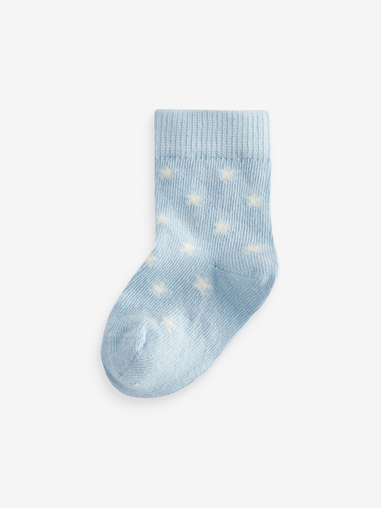 Blue/White Baby Socks 7 Pack (0mths-2yrs) - Image 3 of 8