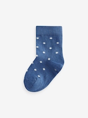 Blue/White 7 Pack Baby Socks (0mths-2yrs) - Image 4 of 8
