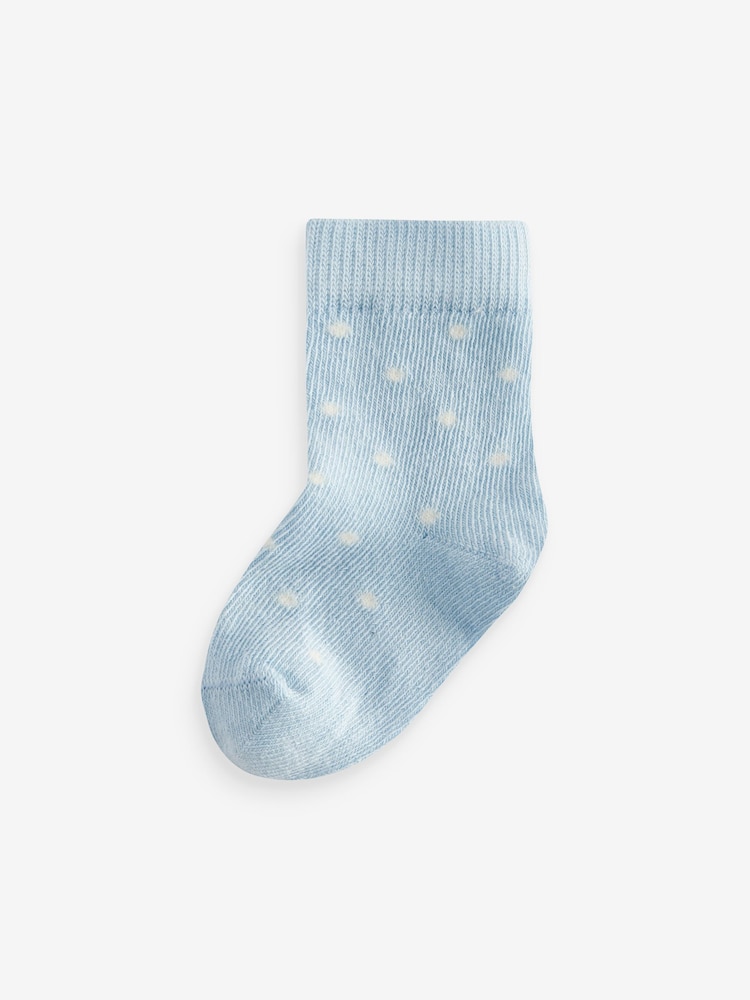 Blue/White Baby Socks 7 Pack (0mths-2yrs) - Image 5 of 8