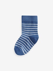 Blue/White 7 Pack Baby Socks (0mths-2yrs) - Image 6 of 8